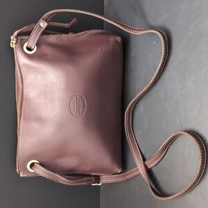 Roots Brown Leather Women's Crossbody Bag.